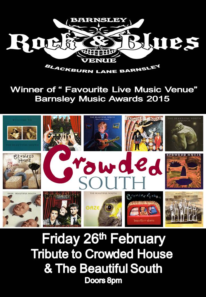 Tonight: Crowded South. Doors 8pm Entry £5 <a href="/BARNSLEY_LIVE/">barnsleylive.co.uk</a> <a href="/barnsleyxmusic/">Barnsley Loves Music</a> @BarnsleyNow @SM_Barnsley <a href="/LIVEinbarnsley/">LIVEinBarnsley</a>