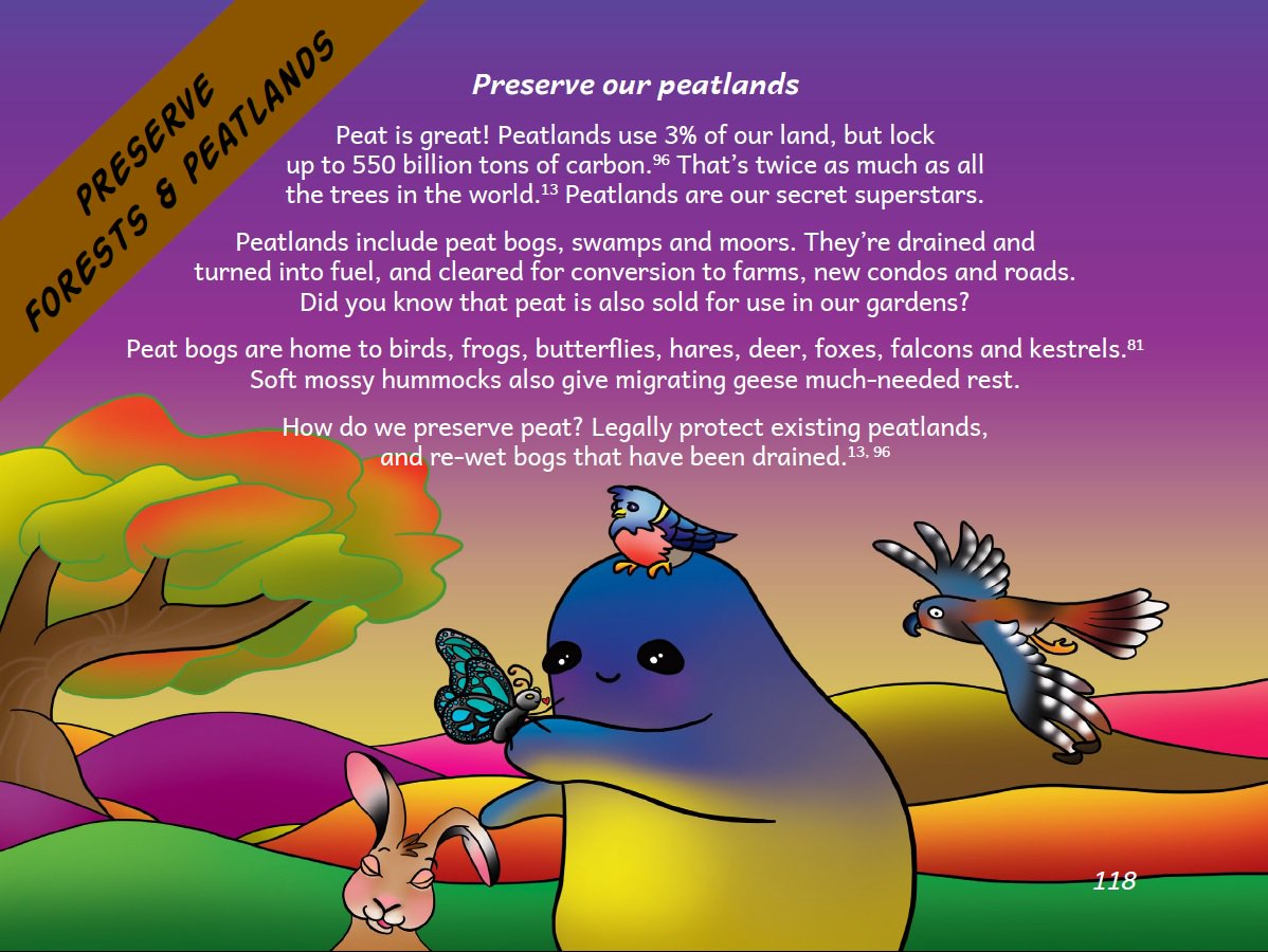 From a new book by <a href="/littleclimate/">Andrée Guillet</a> on starting new conversations about #climatechange. Peatlands are superstars!