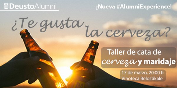 DeustoAlumni's tweet image. ¿Te gusta la cerveza? Si la respuesta es afirmativa, ¡esta es tu #alumniexperience! bit.ly/1KumSlW
