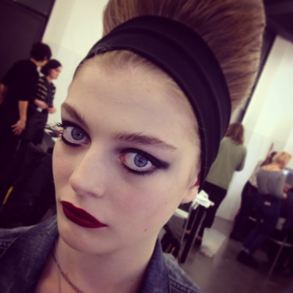 elizabethhsieh's tweet photo. My model #GeorgiaChambers backstage @HoganBrand AW16 keyed by #mirandajoyce &amp; @SydHayesHair
#mfw #beauty #bts https://t.co/tjWYHEDRY4