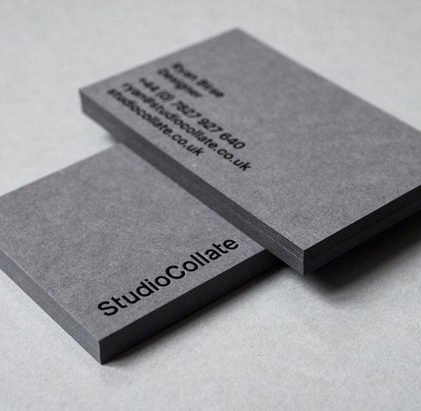 colorplanpapers's tweet photo. Business cards designed by @studiocollate printed by @magpie_press. Matt black foil on Colorplan Smoke. https://t.co/DQGnqOQUtu