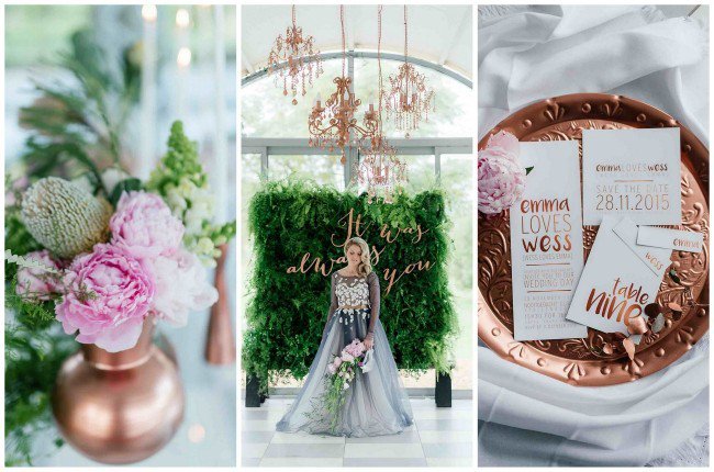 NEW! Romantic, Copper, Metallic &amp; Blush Wedding Ideas {Debbie Lourens Photography} ift.tt/1QjuMLY #wedding