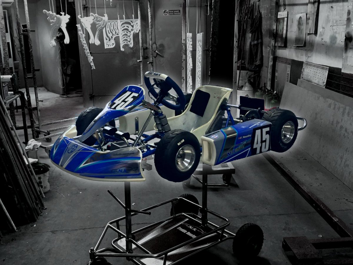 freddiehousley's tweet image. Kart now complete with brand new graphics and powder-coated chassis, thanks to @JWengineering