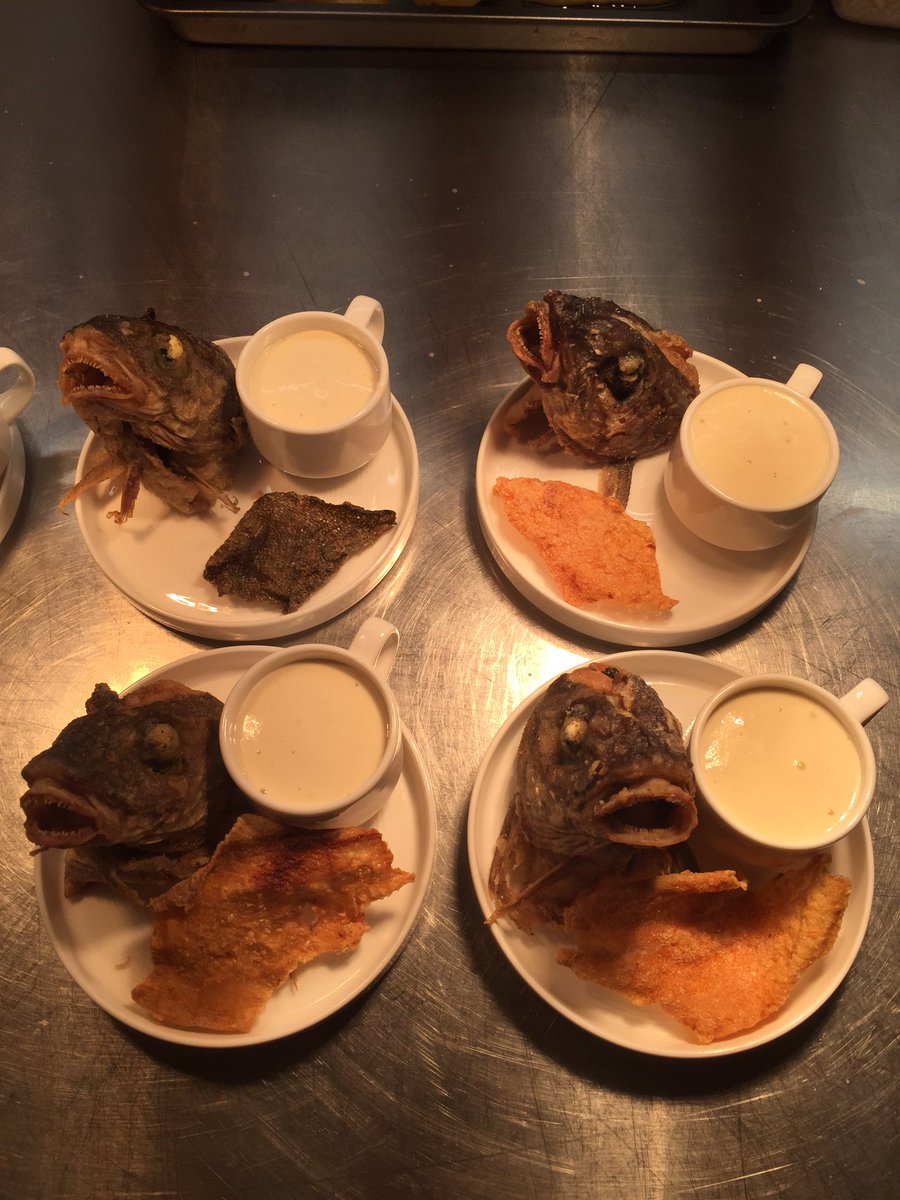 CraigGrozier's tweet photo. Great night cooking fish offal last night @EdFoodStudio with @benreade @sashanasz https://t.co/I323Zry3xH