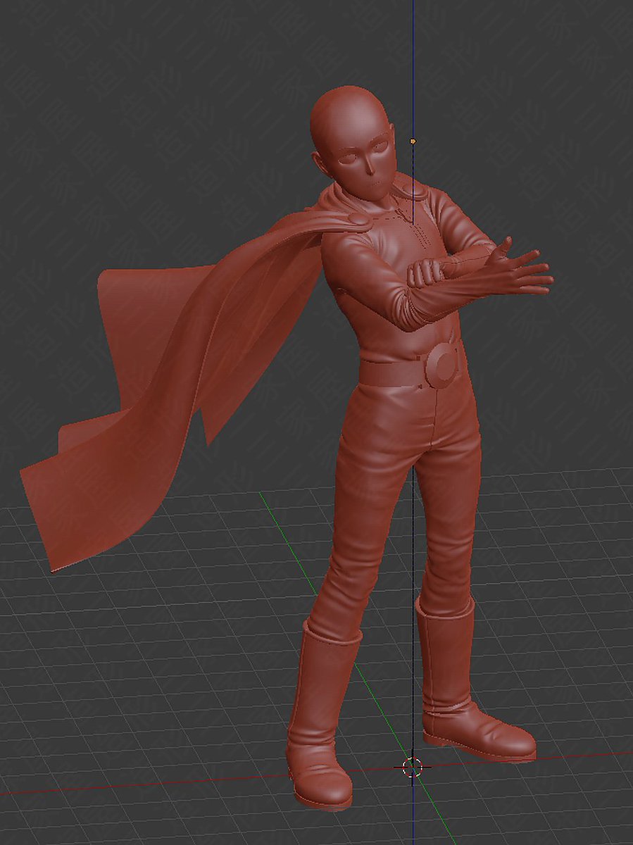 造形三家屋 デジタル原型の練習で ワンパンマン のサイタマ 単行本１巻３話の扉絵から Blender使用 例の顔が難しすぎ T Co W6vv53zgjb Twitter