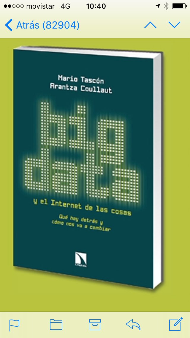 aormaechea's tweet image. Planazo para hoy: presentación del libro de Big Data de @ArantzaCoullaut y @mtascon Libreria Cervantes a las 19h :)