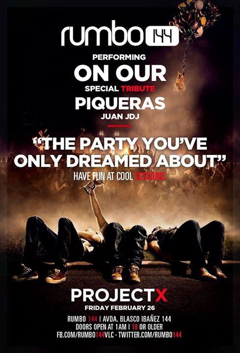 Barra libre de odontologia CEU, jdj, piqueras, ambientazo con la fiesta project x... Apúntate! 606774282