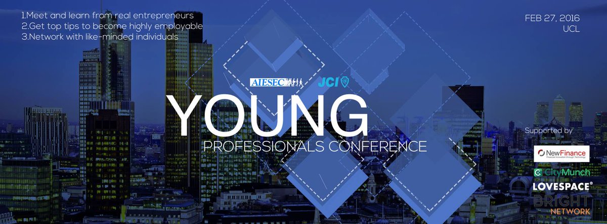 AIESECUCLSOAS's tweet photo. THE YOUNG PROFESSIONALS CONFERENCE is tomorrow! You can still secure your place: https://t.co/tbdslrXhvq #YPC2016 https://t.co/EBydGYsbNt