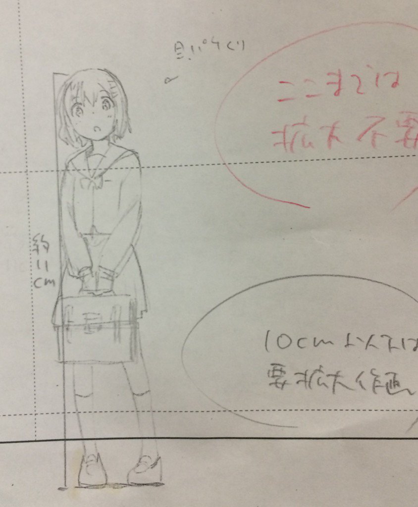 山本裕介 ヤマ一期の頃の拡大作画ルール 壁に貼りっぱなし 今はもっと厳しくなってる気がする T Co 0ddaky3itu