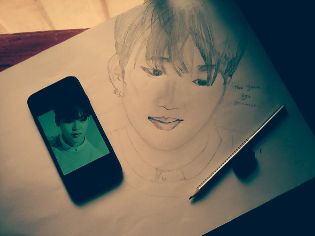 Waahh i love my draw .. Parkjimin bts :D sorry no to close like fhoto
