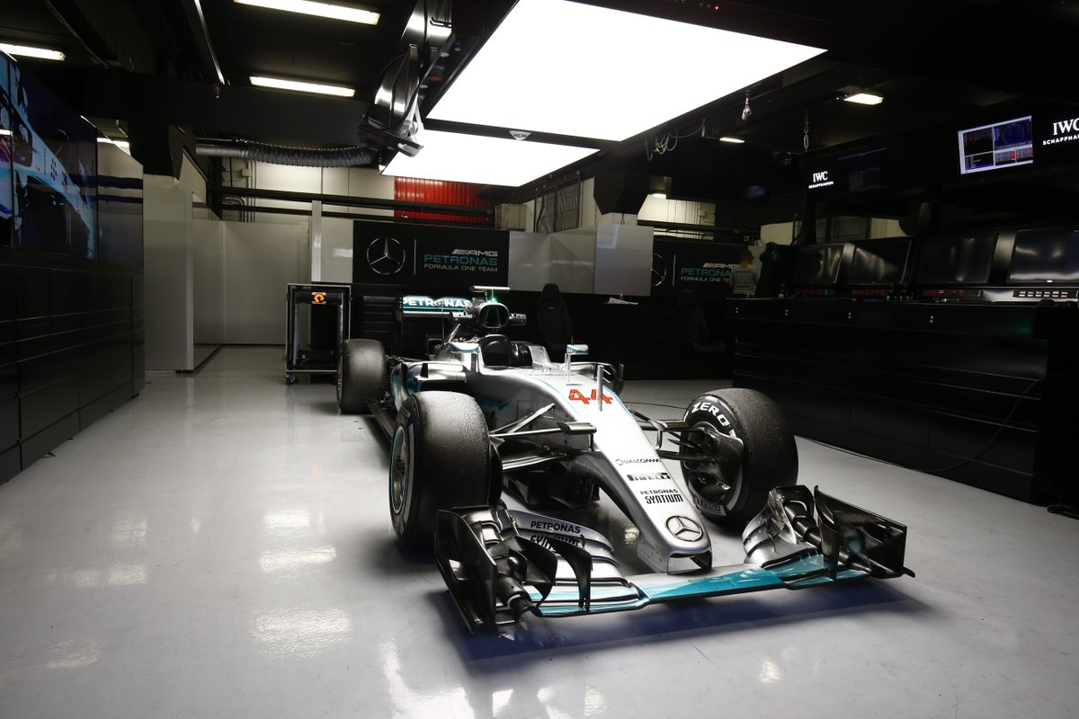 MercedesAMGF1's tweet photo. GALLERY: The #F1 W07 Hybrid BEAST is unleashed on Barcelona at the hands of Lewis &amp; Nico! -> https://t.co/LAHa8IsWbo https://t.co/1IhWIpbuNL