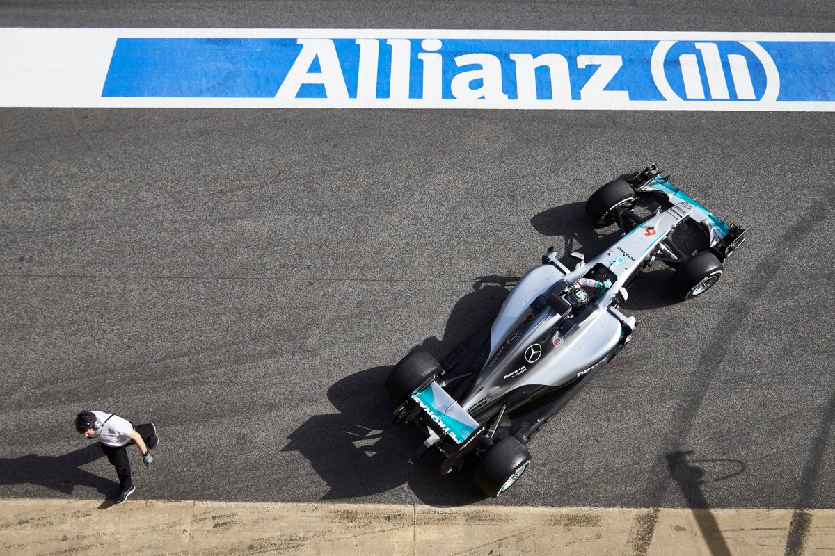 MercedesAMGF1's tweet photo. GALLERY: The #F1 W07 Hybrid BEAST is unleashed on Barcelona at the hands of Lewis &amp; Nico! -> https://t.co/LAHa8IsWbo https://t.co/1IhWIpbuNL