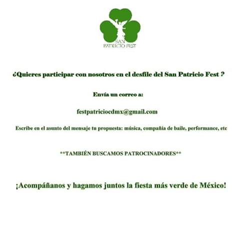 FestPatricio's tweet photo. Convocatoria grupos desfile ! https://t.co/HdjePwz0DZ