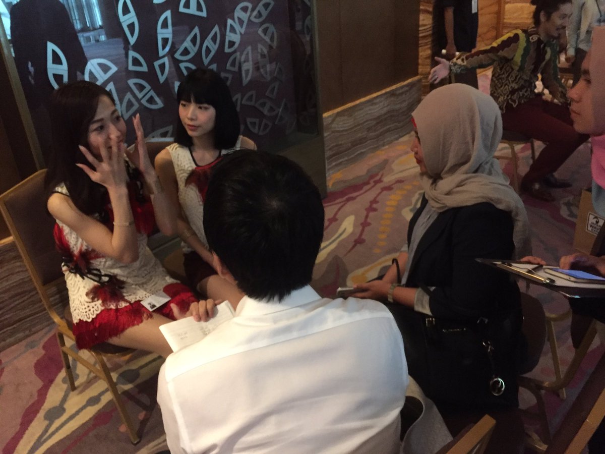 faintstar_Tokyo's tweet photo. interview time with 7 media🎙
#Faint★Star
#HINA
#YURIA
#JapanWaveEXPO https://t.co/m1xrK0VVMK