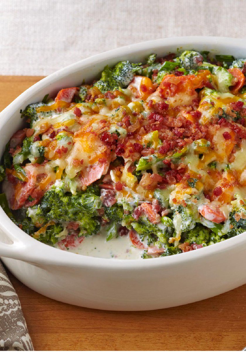 RT 101taste Creamy Broccoli-Bacon Bake -- Shredded Cheddar cheese… goo.gl/FGPK4t #food #baconrecipe #re…