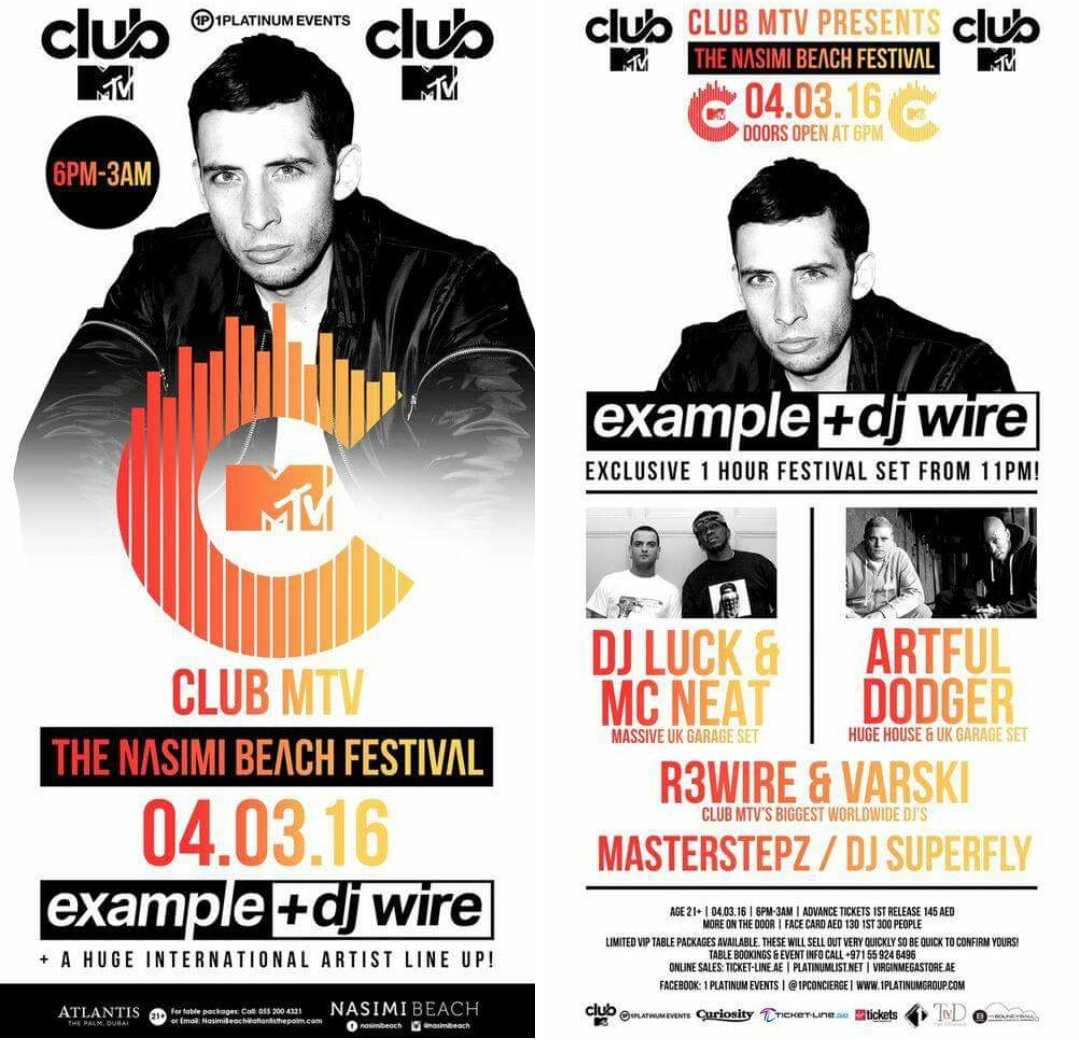 🌟🌟 1 WEEK TO GO🌟🌟 NASIMI BEACH FESTIVAL FT EXAMPLE / LUCK &amp; NEAT / ARTFUL DODGER / &amp; MORE! dubai.platinumlist.net/event-tickets/…