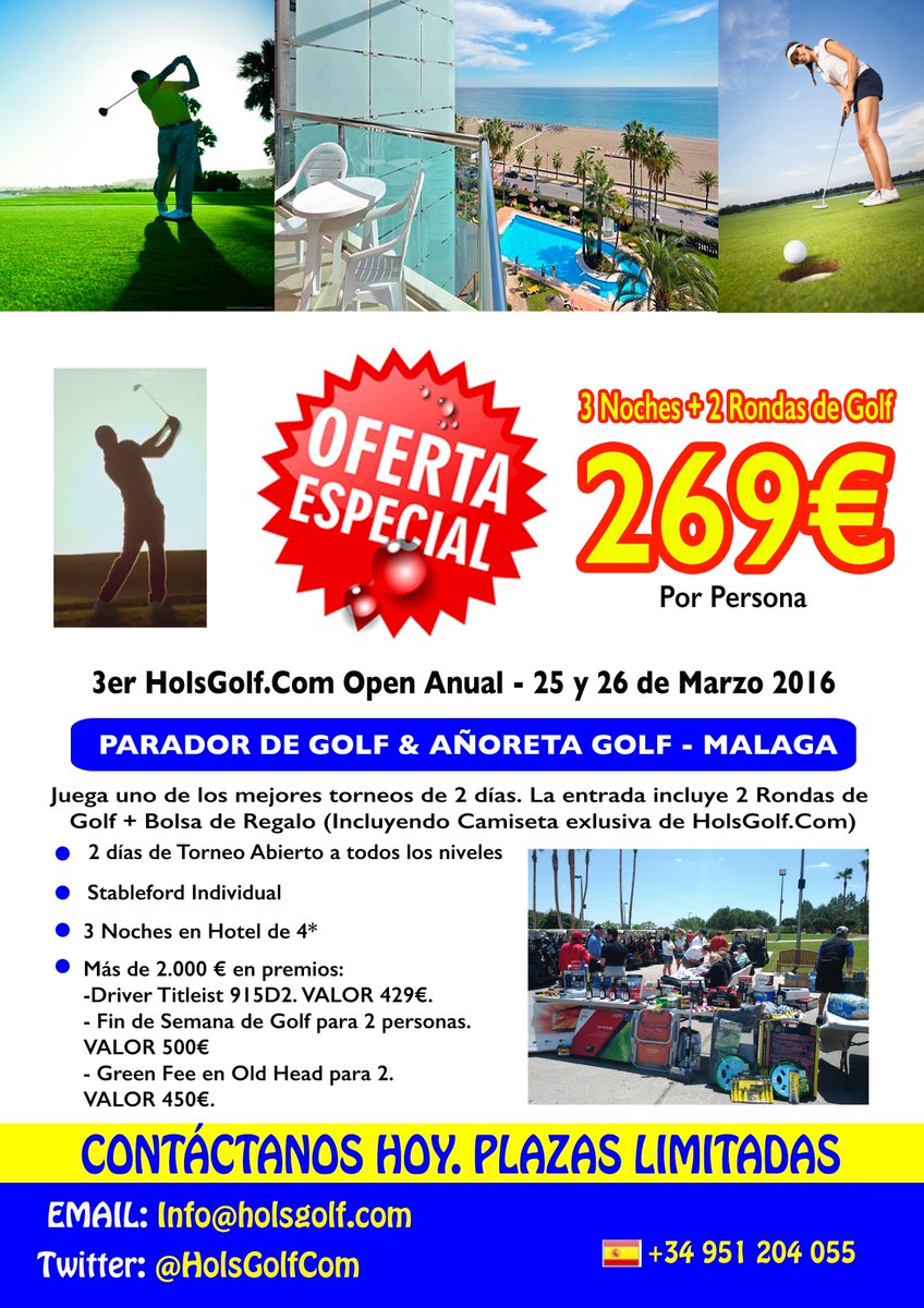 HolsGolfCom's tweet photo. @kikolunagolf Torneo con buen clima, buena comida y buen Golf. Increíble precio con alojamiento! #Golf #HolsGolfCom https://t.co/YxJmOmu0rT