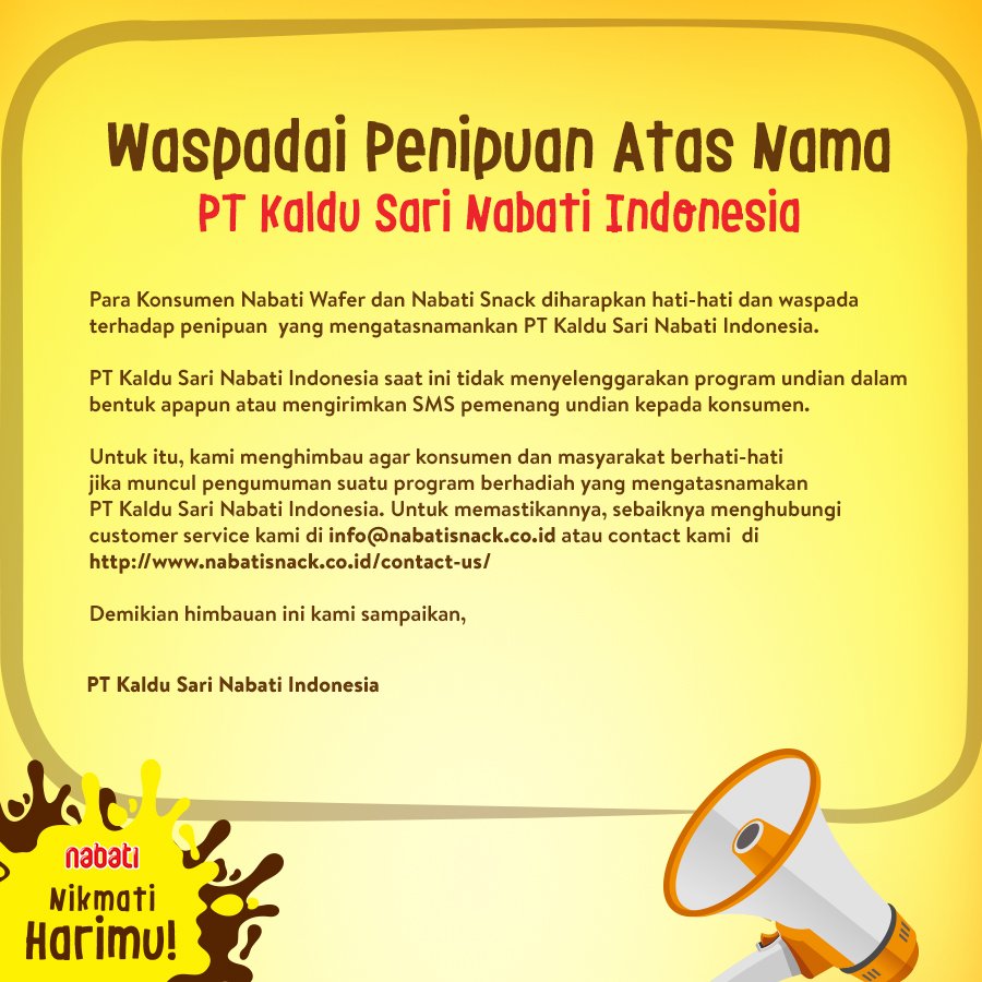 Nabati_ID's tweet photo. Waspada penipuan ya Fun Moms. https://t.co/iPS27ziXhK