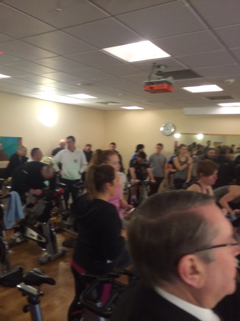 DeniseBFit's tweet photo. @thepoint4 spinathon 2016 off to a cracking start, awesome atmosphere. Even the Mayor joined in FairPlay #spinathon https://t.co/08UrcSV8mj