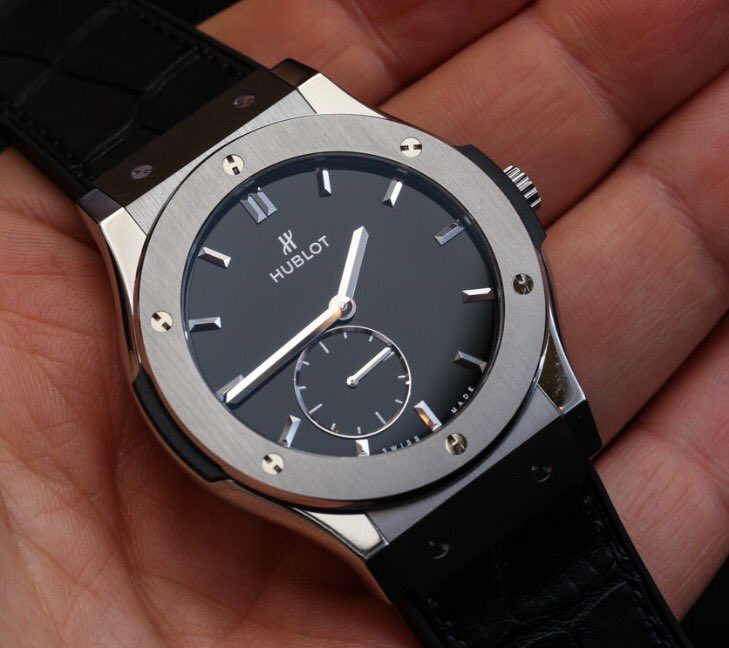 PierreYvesCo's tweet photo. The 42mm Ultra-Thin #Hublot Classic Fusion is available now ⌚️ Contact us for more information. #PierreYves https://t.co/uZLKb2w7VC
