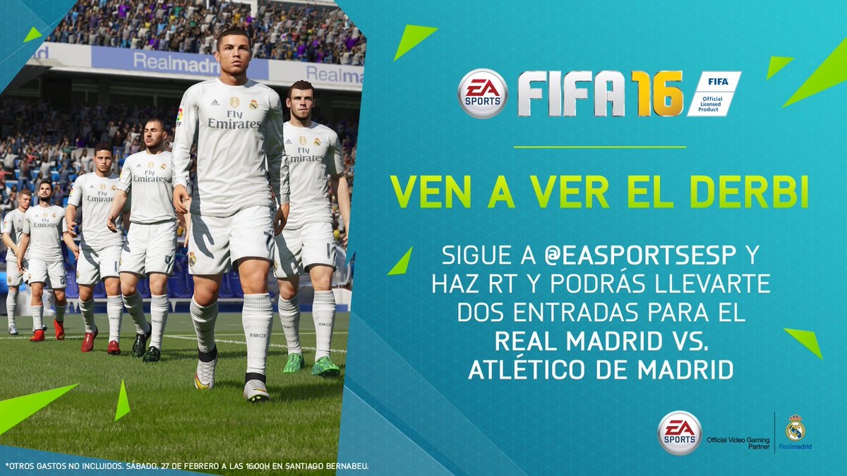 easportsfces's tweet photo. ¿Quieres ir mañana al @realmadrid vs. @Atleti? ¡¡Síguenos y haz RT!! https://t.co/1bdoc2BXYf
