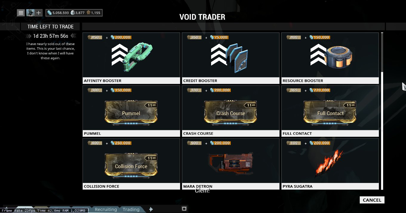 Led12 Baro Orgy Happening In Pluto Relay Now Warframe Dayum Those Impact Mods D And Mara Detron Too Finally T Co Vhnf0jhjwl Led12 Baro Orgy Happening In Pluto Relay Now Warframe Dayum Those Impact Mods D And Mara Detron Too Finally T Co Vhnf0jhjwl