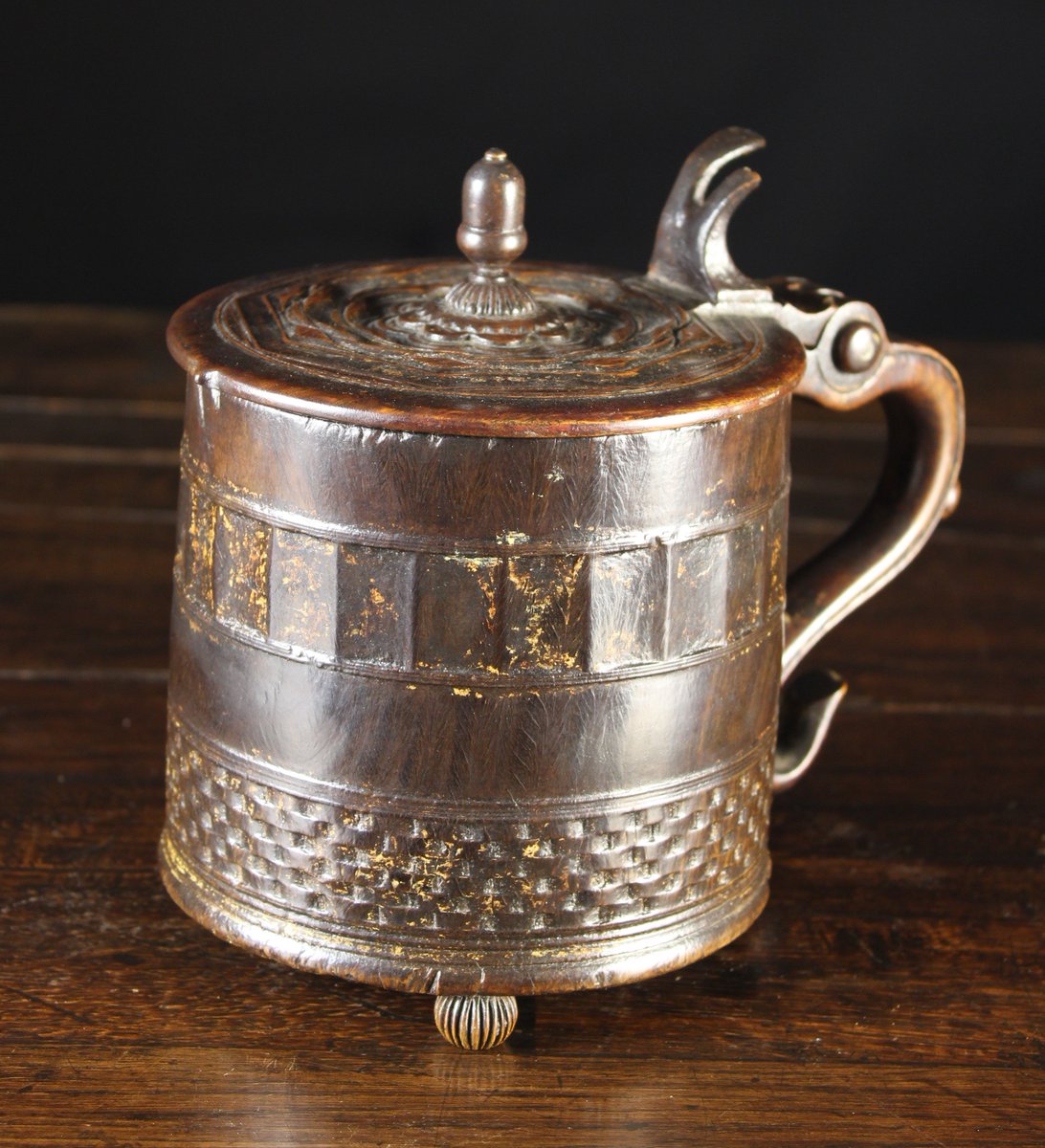 WilkinsonsAuct's tweet photo. Lot 5 - A Fine & #Rare #17thCentury Lignum Vitae #Tankard. Est. £2000 - £3000 #AuctionHour #auction #antiques https://t.co/OmjCQ51usE