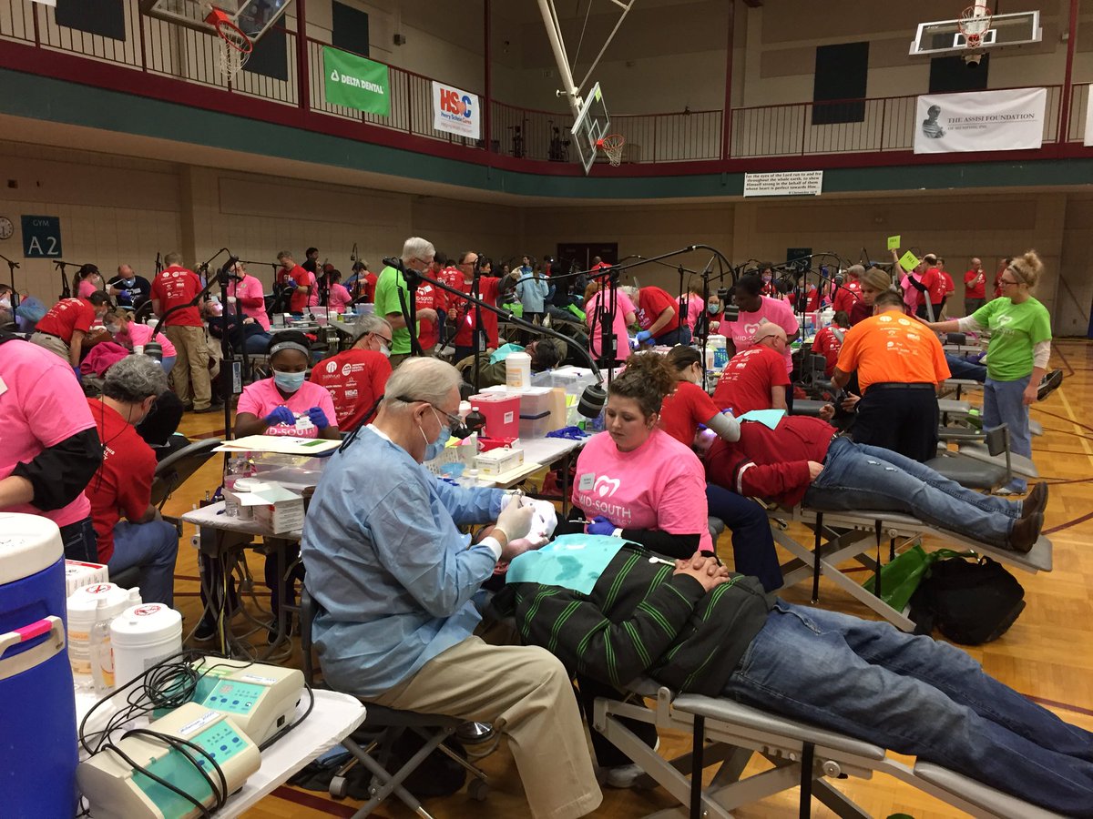 mattpmason's tweet photo. The church being the church. RT @JBarnwell: Dental work has begun! Midsouth mission of mercy #midMom https://t.co/qBluTvl2r1