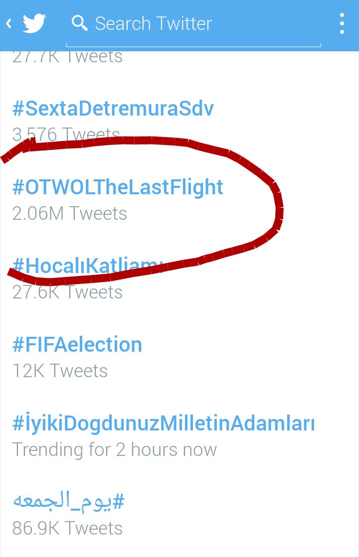 CreamMacchiato2's tweet photo. Update
#OTWOLTheLastFlight https://t.co/hnVM8ZBJC2