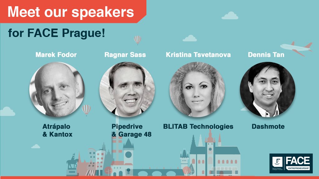 FACE_eu's tweet photo. Meet our #entrepreneurship experts for #PragueFACEit @blitab @ragnars  @fodor @dashmote  https://t.co/FJSiXb829z https://t.co/W7Ld73esFC