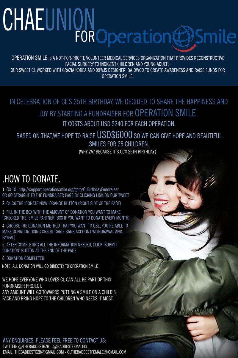 BaddestFemaleCL's tweet image. 👍 ❤️  ❤️  ❤️  we can do this! support.operationsmile.org/goto/CLBirthda…