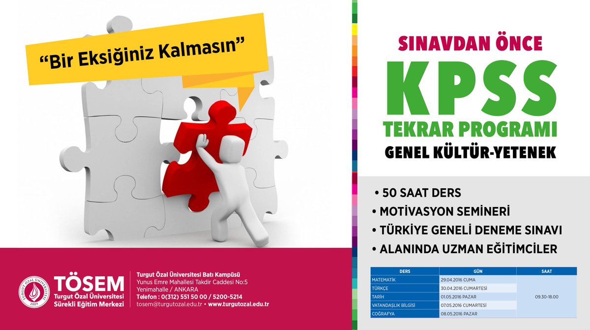 Bir eksiğiniz kalmasın....
Sınav öncesi son hazırlık...