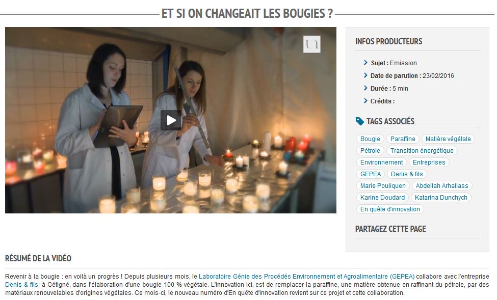 UnivNantesMedia's tweet photo. Des bougies végétales & sans pétrole ! #innovation #expertsUN #transitionenergetique #Avenir https://t.co/36WYeDu9Eh https://t.co/E6sTfXZWx8