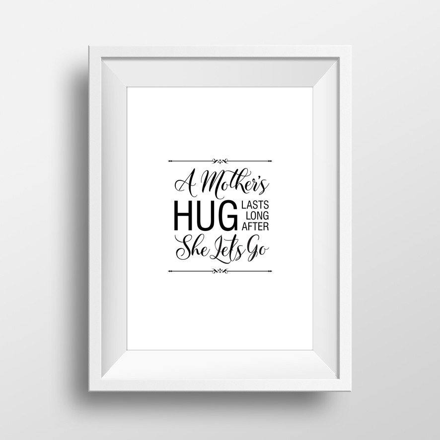 QuomoCoUk's tweet photo. A mothers #hug lasts long after she lets go #mothersday #quote Choose colour &amp; frame at https://t.co/MoDKKmM4qB #mum https://t.co/mgofRsAZi6