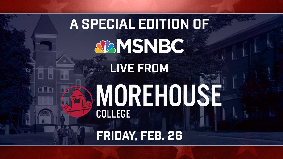 themaroontiger's tweet photo. MSNBC will be broadcasting live from @Morehouse discussing relevance of the African American vote, come join! https://t.co/m5xGduBU8j