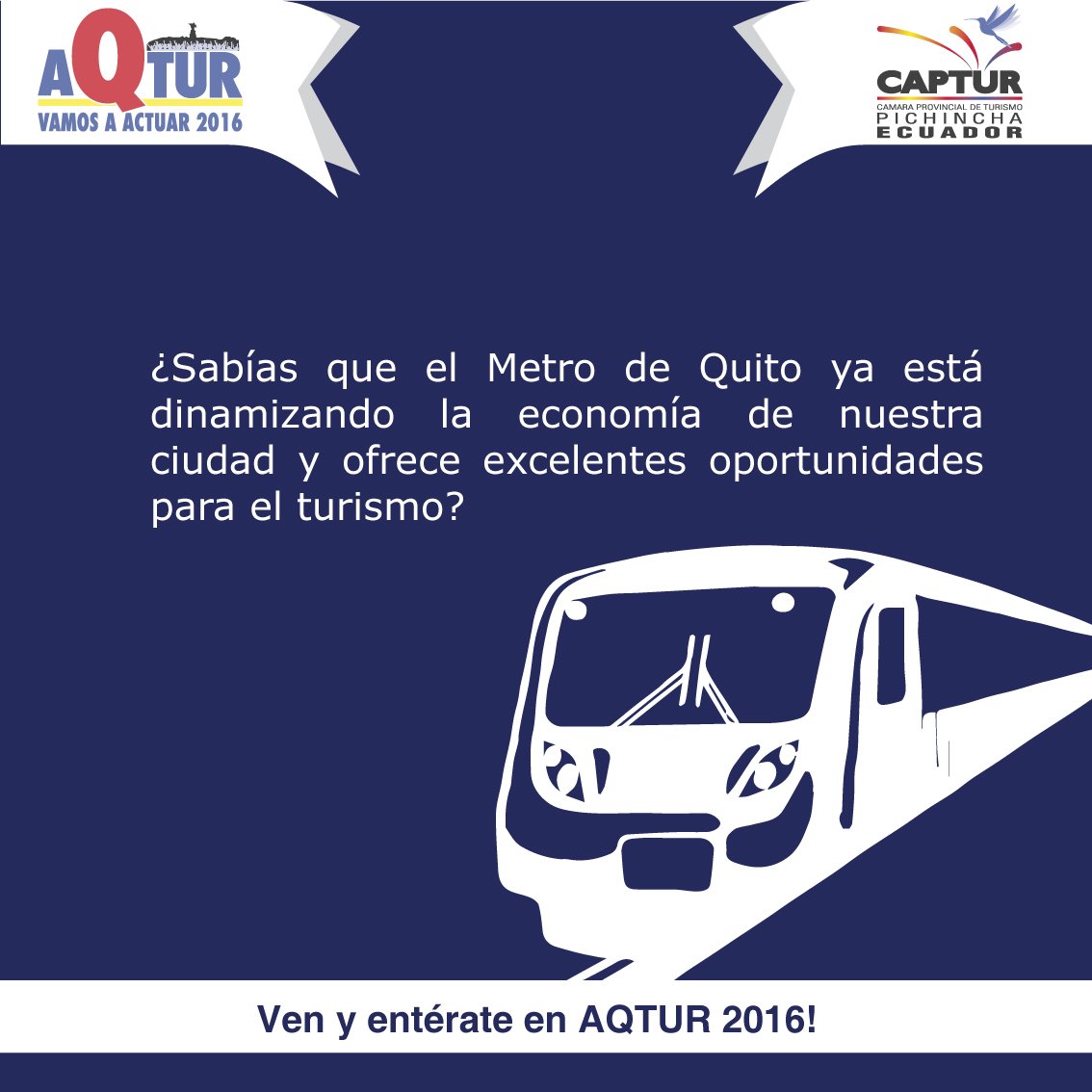 PichinchaCaptur's tweet photo. @PichinchaCaptur organiza el evento AQTUR 2016. Ven y conoce de las oportunidades que ofrece Quito para el turismo. https://t.co/V1F2P9HsER