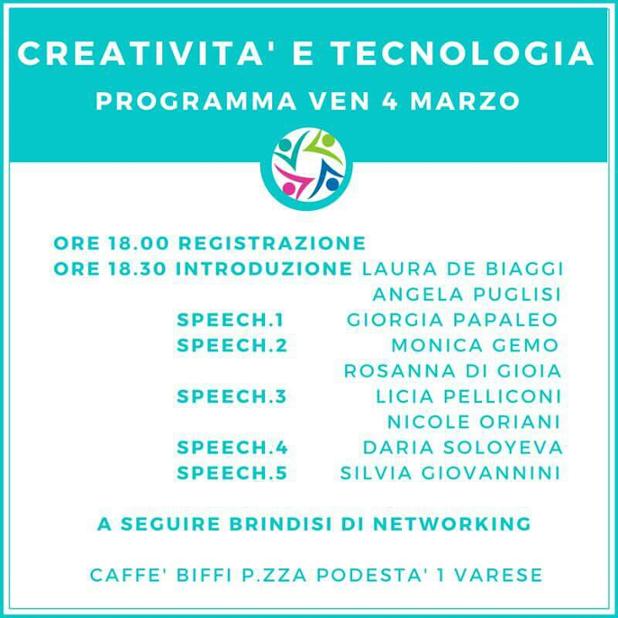 digiDonnaIT's tweet photo. digiDonnaIT: 4 Marzo digiDonna Creatività e Tecnologia. Ecco il
 programma! @fescarr @utullia @bettananni https://t.co/6j6XHlPiMC