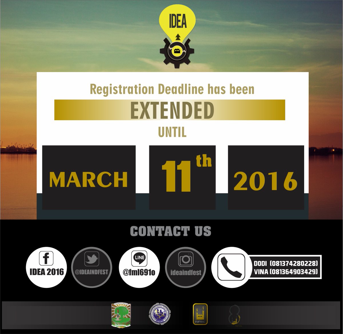 INDFESTUNAND's tweet photo. REGISTRATION DEADLINE HAS BEEN EXTENDED!  @IDEAINDFEST https://t.co/ifFzb9rYNO