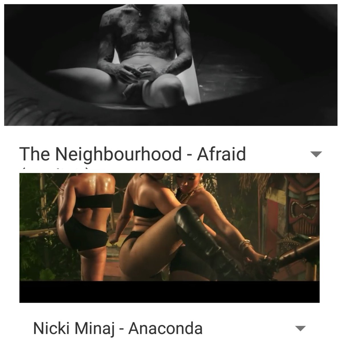 CallMeKaptain's tweet photo. #WORKvideo is age-restricted while these music videos aren't. I'm not blaming them but @Youtube. #UnblockWorkYoutube https://t.co/LJYKS8oReo