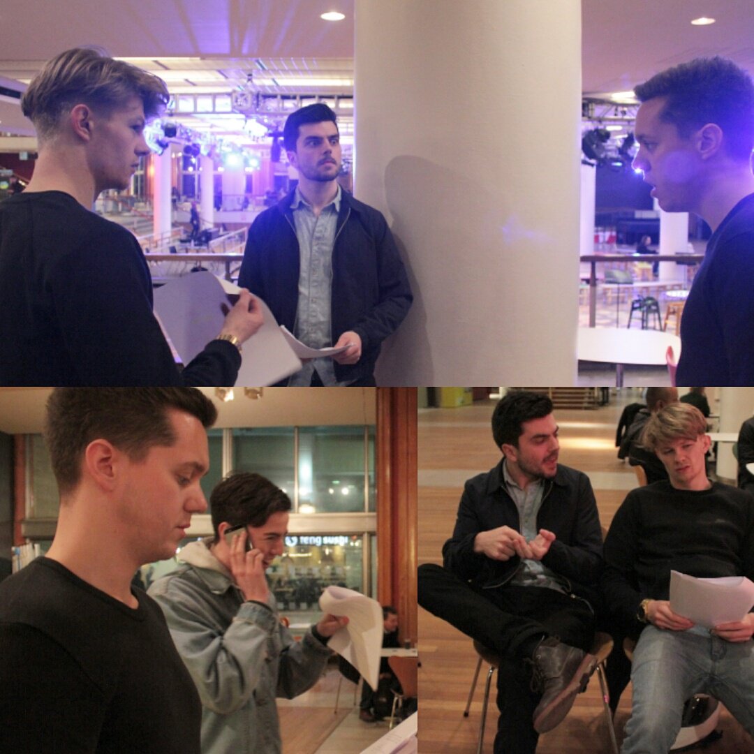 Rehearsal with <a href="/MattHouston92/">Matthew Houston</a> and new #DHAB cast @Dolphy3003 <a href="/SteveeDavies/">Stevee Davies</a> &amp; <a href="/FeargalParham/">Feargal Parham</a> instagram.com/p/BCP5TcHnWuf/