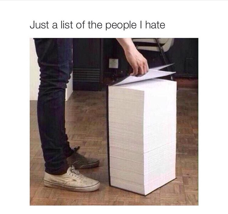 Well just a small list .., uhm