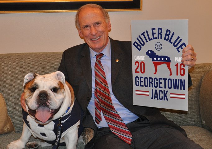 SenDanCoats's tweet photo. It's clear that America has gone to the dogs. Happy to support @ButlerBlue3 and the #CanineParty #BigDawgsTour https://t.co/xPvH4feUSN