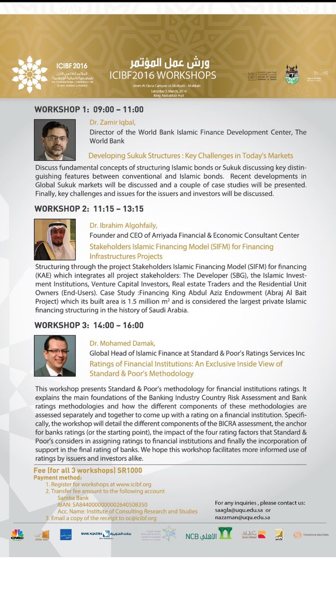 icibf2016's tweet photo. Pre-Conference Workshops .. Saturday 5 March, 2016 
UQU Campus at Abdiyah
#icibf2016 https://t.co/EoViycHISc