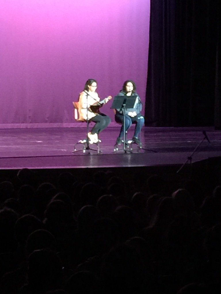 Students performing at Honor Roll assembly.