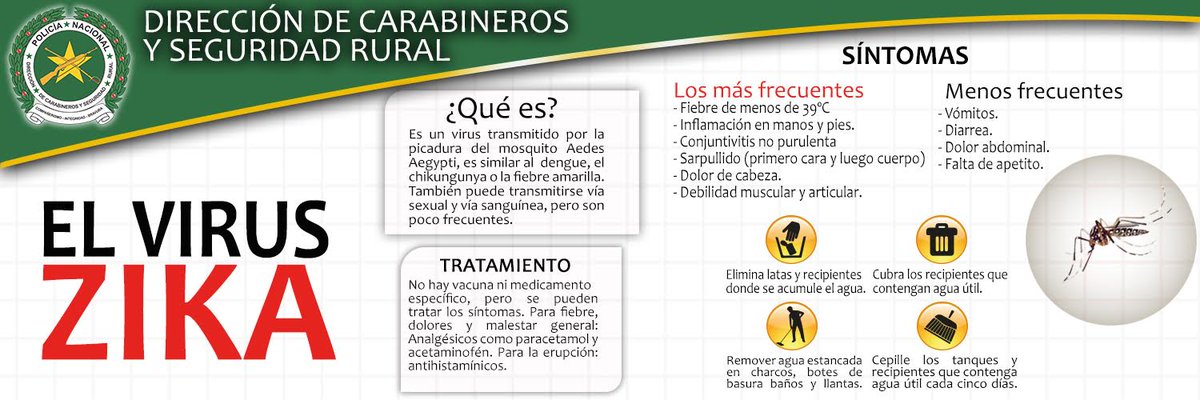 CarabinerosCol's tweet photo. Tengamos en cuenta las recomendaciones de las autoridades para evitar el 
contagio. #ControlAlZika https://t.co/DOHwz6Dt1z
