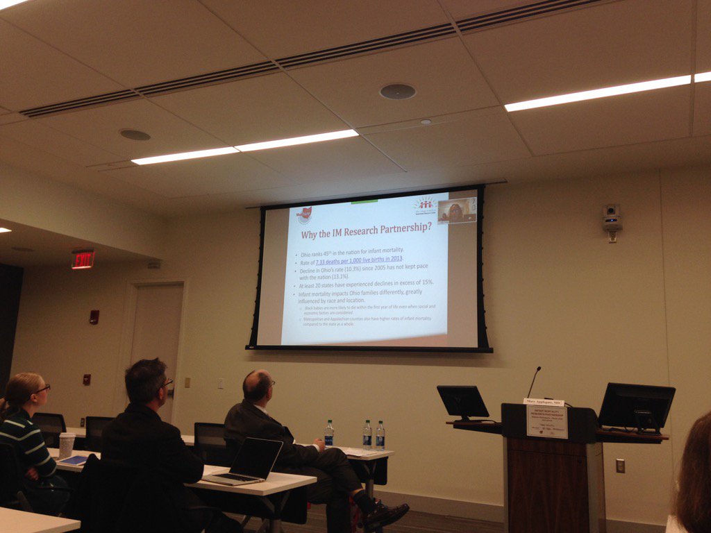 GRCOhio's tweet photo. Listening to Dr. Applegate introduce the Infant Mortality Research Partnership #imresearch https://t.co/87ReloAuBL