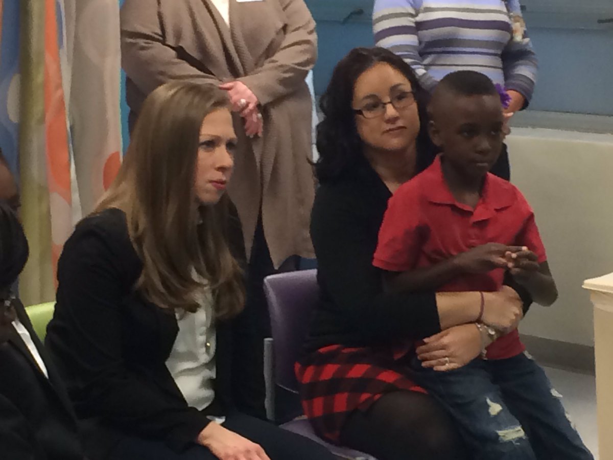 CORourke20's tweet photo. Chelsea Clinton 's visit at MUSC Children's Hospital. @ABCNews4 @MUSCPR https://t.co/IajobLcYaO