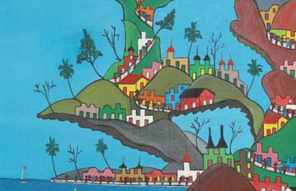 SEE THE ENTIRE WORK of astounding Haitian painter, Prefete Dufaut's "Ville Imaginaire" here hellionmag.blogspot.com/2016/02/ville-…