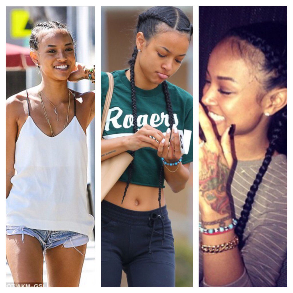 TeamCBrownBlog's tweet photo. @karrueche rocked the hell out them braids. But I guess they saying kim k started the trend 🙄 https://t.co/GwzWuAEXhK