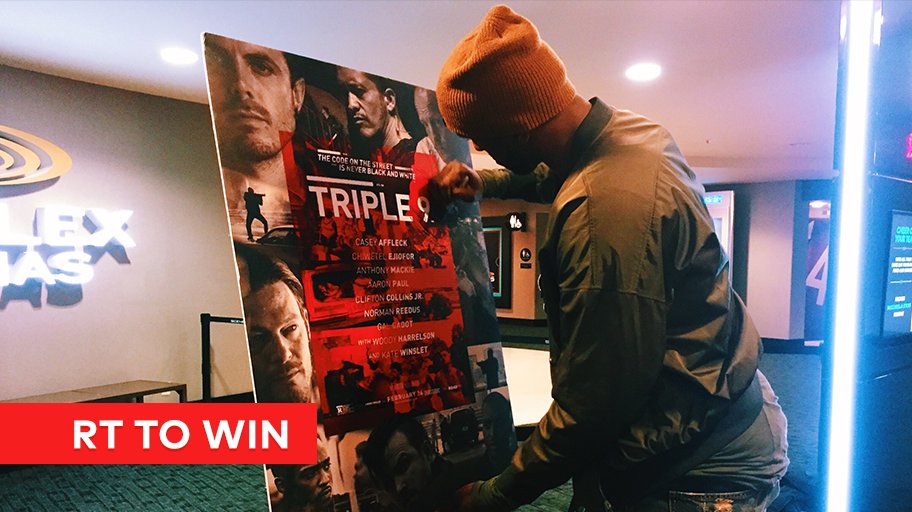 CineplexMovies's tweet photo. RT for a chance to win this @Triple9Movie poster, signed by #PatPresents host @PDPatt of the @Raptors! https://t.co/UHuFtBwl7O
